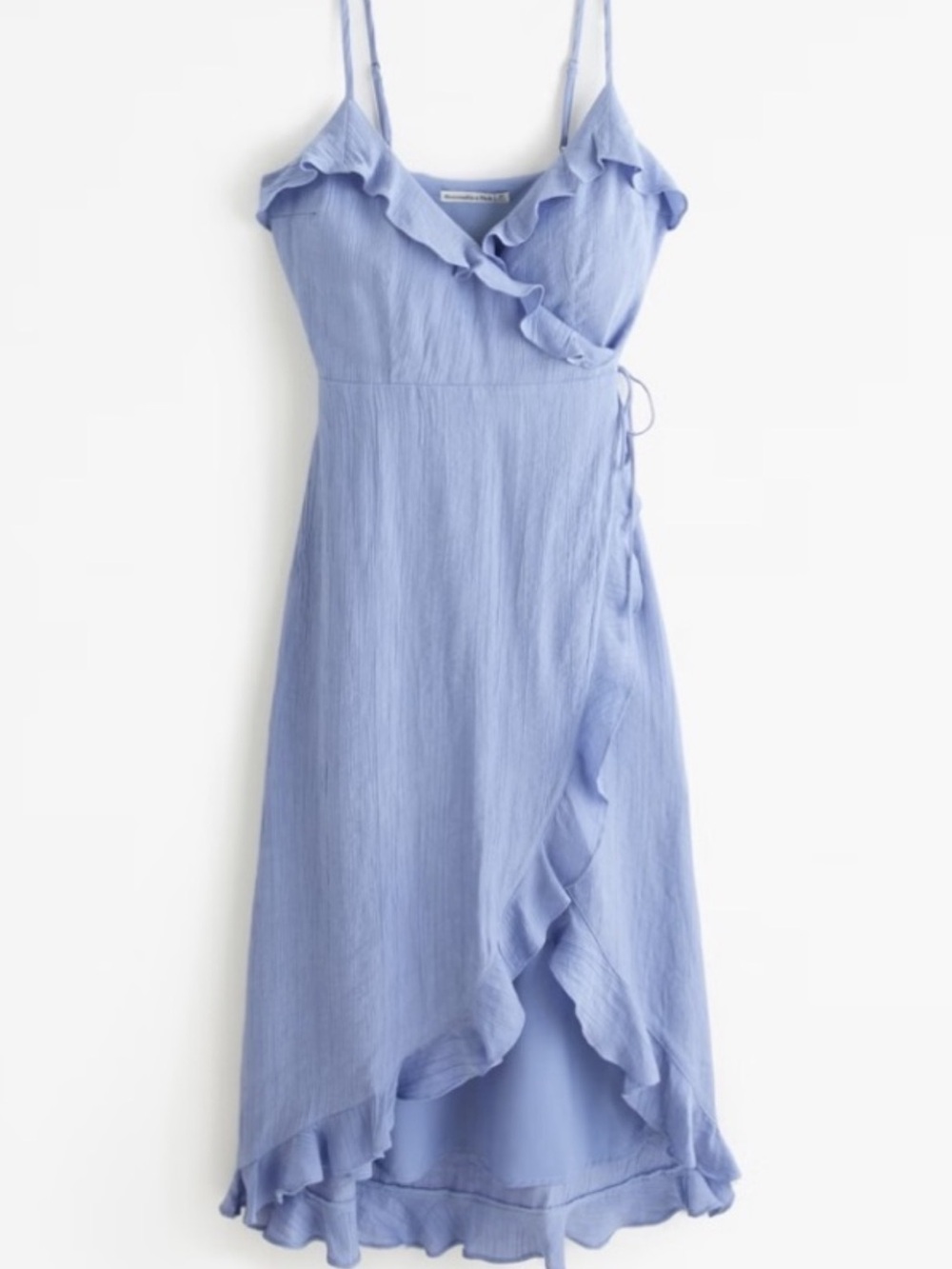 Abercrombie & Fitch Light Blue Textured Wrap Dress